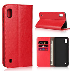 Coque Portefeuille Livre Cuir Etui Clapet pour Samsung Galaxy A10 Rouge