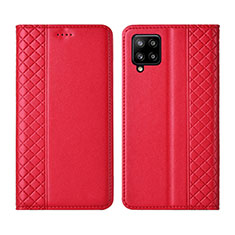 Coque Portefeuille Livre Cuir Etui Clapet pour Samsung Galaxy A42 5G Rouge
