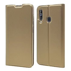 Coque Portefeuille Livre Cuir Etui Clapet pour Samsung Galaxy A60 Or