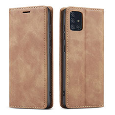 Coque Portefeuille Livre Cuir Etui Clapet pour Samsung Galaxy A71 5G Orange