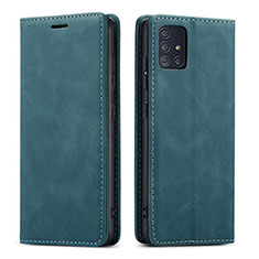 Coque Portefeuille Livre Cuir Etui Clapet pour Samsung Galaxy A71 5G Vert