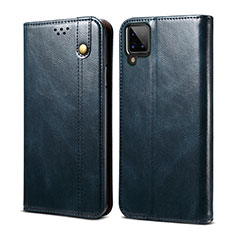 Coque Portefeuille Livre Cuir Etui Clapet pour Samsung Galaxy F12 Bleu