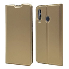 Coque Portefeuille Livre Cuir Etui Clapet pour Samsung Galaxy M40 Or