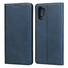 Coque Portefeuille Livre Cuir Etui Clapet pour Samsung Galaxy Note 10 Plus 5G Bleu
