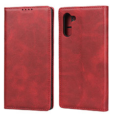 Coque Portefeuille Livre Cuir Etui Clapet pour Samsung Galaxy Note 10 Rouge