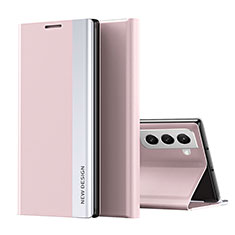Coque Portefeuille Livre Cuir Etui Clapet pour Samsung Galaxy S21 FE 5G Rose