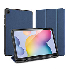 Coque Portefeuille Livre Cuir Etui Clapet pour Samsung Galaxy Tab S6 Lite 10.4 SM-P610 Bleu