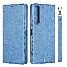 Coque Portefeuille Livre Cuir Etui Clapet pour Sony Xperia 1 II Bleu Ciel