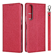 Coque Portefeuille Livre Cuir Etui Clapet pour Sony Xperia 1 II Rouge