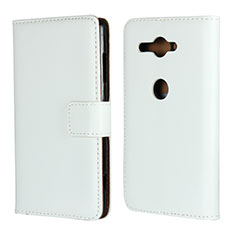 Coque Portefeuille Livre Cuir Etui Clapet pour Sony Xperia XZ2 Compact Blanc