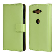 Coque Portefeuille Livre Cuir Etui Clapet pour Sony Xperia XZ2 Compact Vert