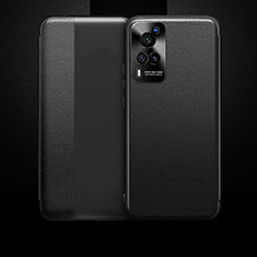 Coque Portefeuille Livre Cuir Etui Clapet pour Vivo X60 Pro 5G Noir
