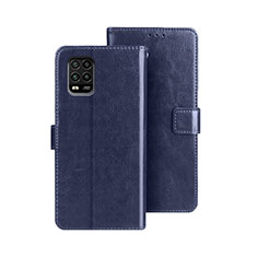 Coque Portefeuille Livre Cuir Etui Clapet pour Xiaomi Mi 10 Lite Bleu