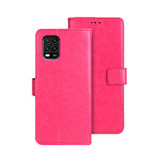 Coque Portefeuille Livre Cuir Etui Clapet pour Xiaomi Mi 10 Lite Rose Rouge