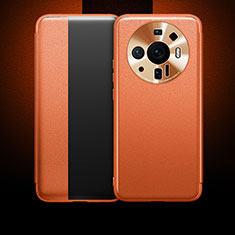Coque Portefeuille Livre Cuir Etui Clapet pour Xiaomi Mi 12 Ultra 5G Orange