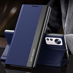 Coque Portefeuille Livre Cuir Etui Clapet pour Xiaomi Mi 12S 5G Bleu