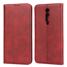 Coque Portefeuille Livre Cuir Etui Clapet pour Xiaomi Mi 9T Rouge