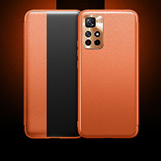 Coque Portefeuille Livre Cuir Etui Clapet pour Xiaomi Poco M4 Pro 5G Orange
