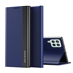 Coque Portefeuille Livre Cuir Etui Clapet Q01H pour Samsung Galaxy M53 5G Bleu