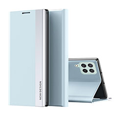 Coque Portefeuille Livre Cuir Etui Clapet Q01H pour Samsung Galaxy M53 5G Bleu Ciel