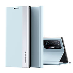Coque Portefeuille Livre Cuir Etui Clapet Q01H pour Xiaomi Mi 11T 5G Bleu Ciel