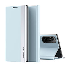 Coque Portefeuille Livre Cuir Etui Clapet Q01H pour Xiaomi Mi 11X 5G Bleu Ciel