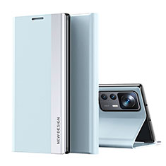 Coque Portefeuille Livre Cuir Etui Clapet Q01H pour Xiaomi Mi 12T 5G Bleu Ciel