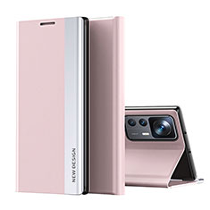 Coque Portefeuille Livre Cuir Etui Clapet Q01H pour Xiaomi Mi 12T 5G Or Rose