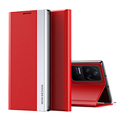 Coque Portefeuille Livre Cuir Etui Clapet Q01H pour Xiaomi Poco F4 5G Rouge