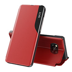 Coque Portefeuille Livre Cuir Etui Clapet Q01H pour Xiaomi Poco X3 NFC Rouge