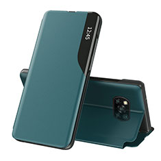 Coque Portefeuille Livre Cuir Etui Clapet Q01H pour Xiaomi Poco X3 NFC Vert