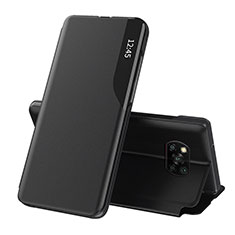 Coque Portefeuille Livre Cuir Etui Clapet Q01H pour Xiaomi Poco X3 Noir