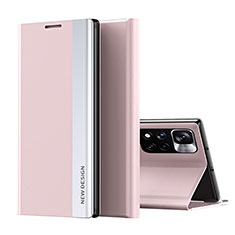 Coque Portefeuille Livre Cuir Etui Clapet Q01H pour Xiaomi Poco X4 NFC Or Rose