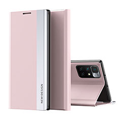 Coque Portefeuille Livre Cuir Etui Clapet Q01H pour Xiaomi Redmi 10 (2022) Or Rose