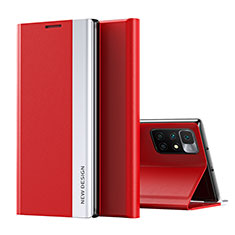 Coque Portefeuille Livre Cuir Etui Clapet Q01H pour Xiaomi Redmi 10 (2022) Rouge