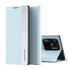 Coque Portefeuille Livre Cuir Etui Clapet Q01H pour Xiaomi Redmi 10 India Bleu Ciel