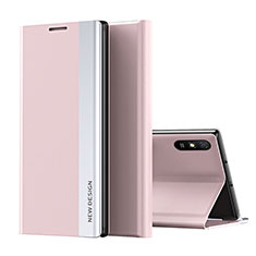 Coque Portefeuille Livre Cuir Etui Clapet Q01H pour Xiaomi Redmi 9A Or Rose