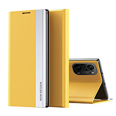 Coque Portefeuille Livre Cuir Etui Clapet Q01H pour Xiaomi Redmi K40 5G Jaune