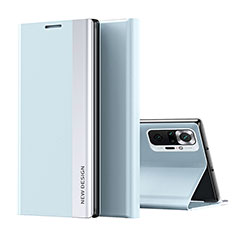Coque Portefeuille Livre Cuir Etui Clapet Q01H pour Xiaomi Redmi Note 10 Pro 4G Bleu Ciel