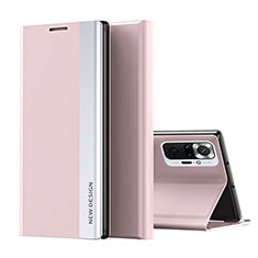 Coque Portefeuille Livre Cuir Etui Clapet Q01H pour Xiaomi Redmi Note 10 Pro 4G Or Rose