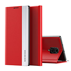 Coque Portefeuille Livre Cuir Etui Clapet Q01H pour Xiaomi Redmi Note 9 Pro Max Rouge