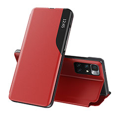 Coque Portefeuille Livre Cuir Etui Clapet Q02H pour Xiaomi Redmi 10 4G Rouge
