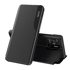 Coque Portefeuille Livre Cuir Etui Clapet Q02H pour Xiaomi Redmi 10C 4G Noir