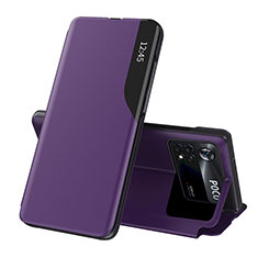 Coque Portefeuille Livre Cuir Etui Clapet Q02H pour Xiaomi Redmi Note 11E Pro 5G Violet