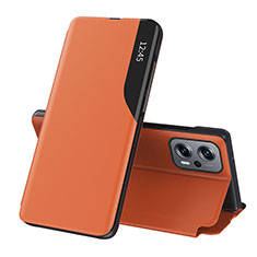 Coque Portefeuille Livre Cuir Etui Clapet Q02H pour Xiaomi Redmi Note 11T Pro 5G Orange