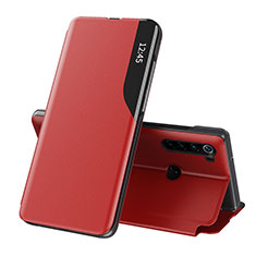 Coque Portefeuille Livre Cuir Etui Clapet Q02H pour Xiaomi Redmi Note 8 (2021) Rouge