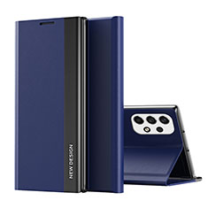 Coque Portefeuille Livre Cuir Etui Clapet Q03H pour Samsung Galaxy A73 5G Bleu