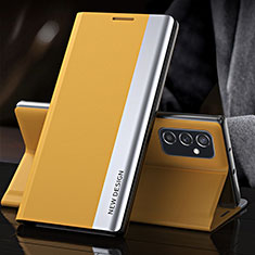 Coque Portefeuille Livre Cuir Etui Clapet Q03H pour Samsung Galaxy M52 5G Jaune