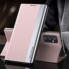 Coque Portefeuille Livre Cuir Etui Clapet Q03H pour Samsung Galaxy M52 5G Or Rose