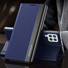 Coque Portefeuille Livre Cuir Etui Clapet Q03H pour Samsung Galaxy M53 5G Bleu